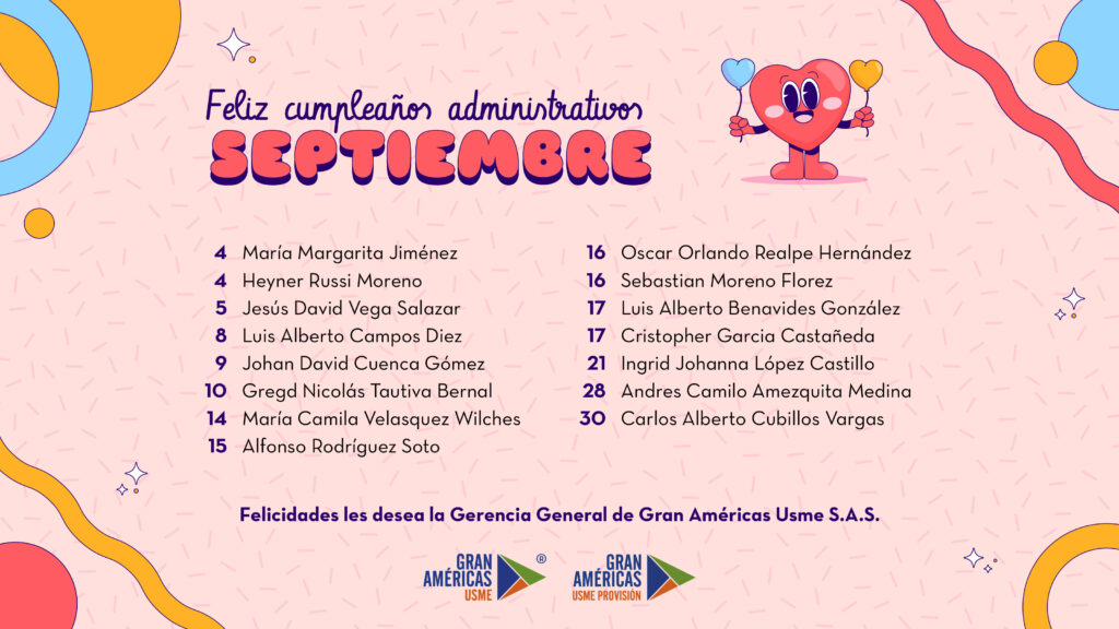 Colaboradores GAU que cumplen años en el mes de septiembre