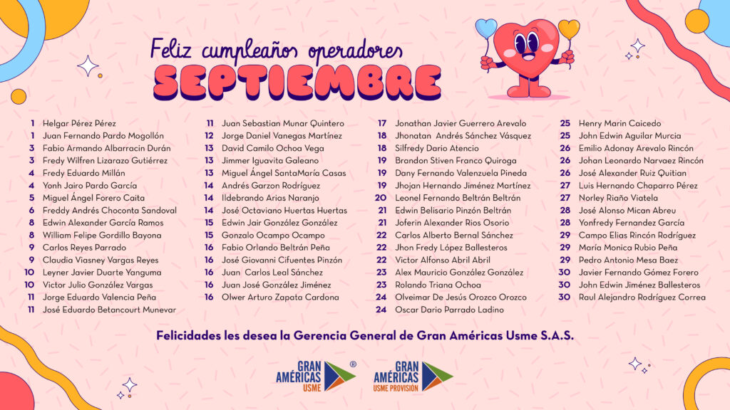 Colaboradores GAU que cumplen años en el mes de septiembre