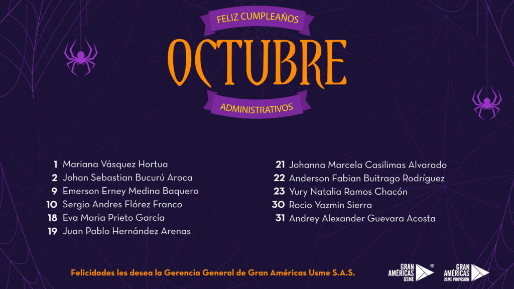 Colaboradores GAU que cumplen años en el mes de octubre