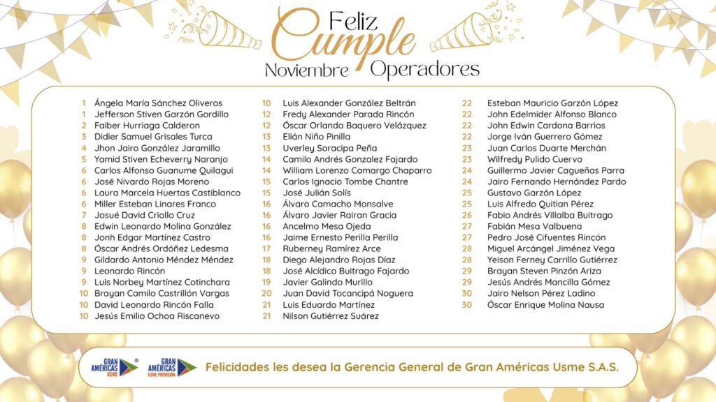 Cumpleaños Noviembre