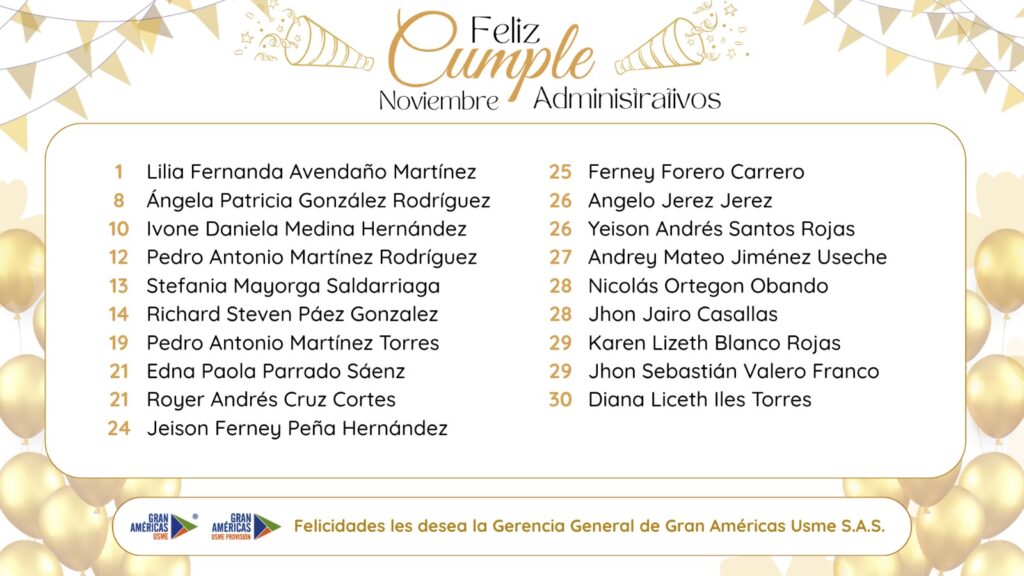 Cumpleaños Noviembre