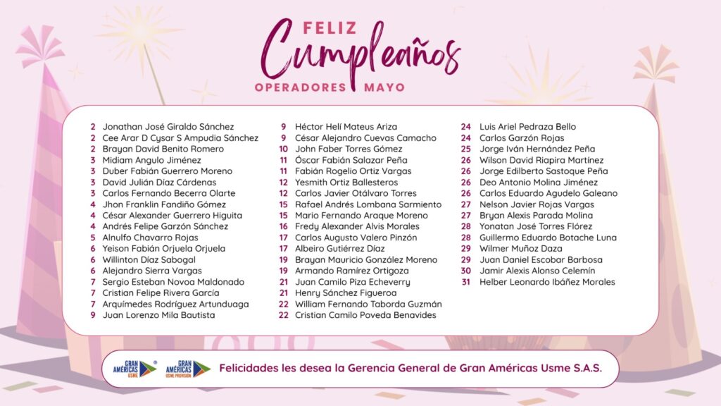 Cumpleaños mayo