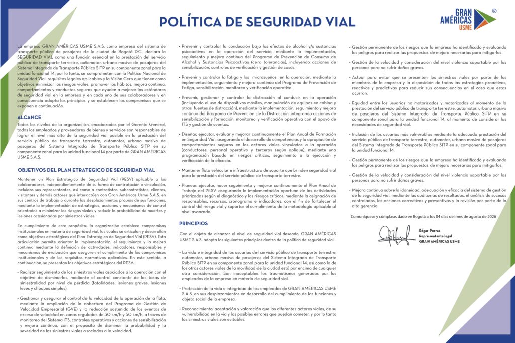 Política de seguridad vial-2026